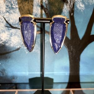 Gold and blue Kendra Scott earrings